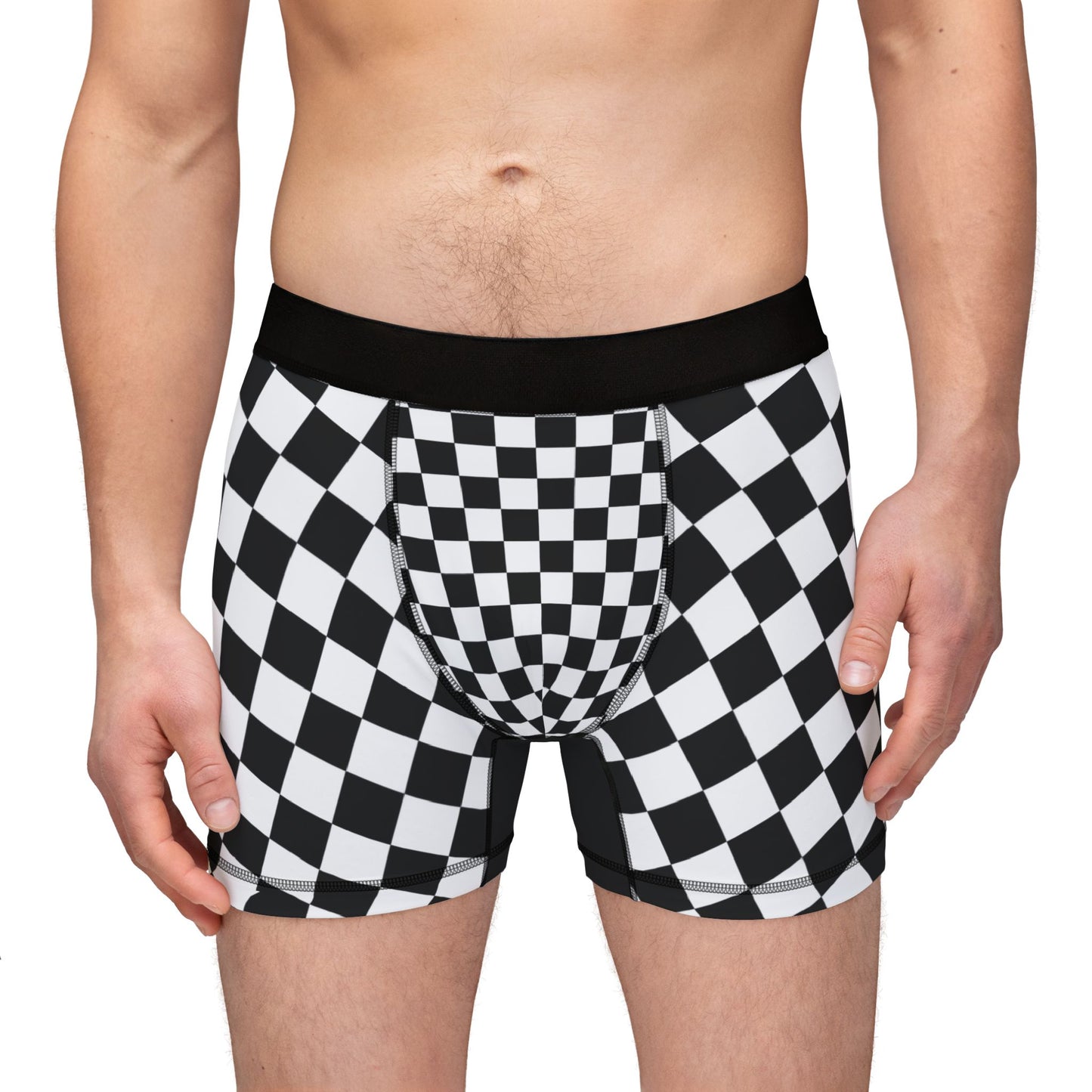 Checkerboard Boxer Briefs – Black & White Racing Grid Men’s Underwear