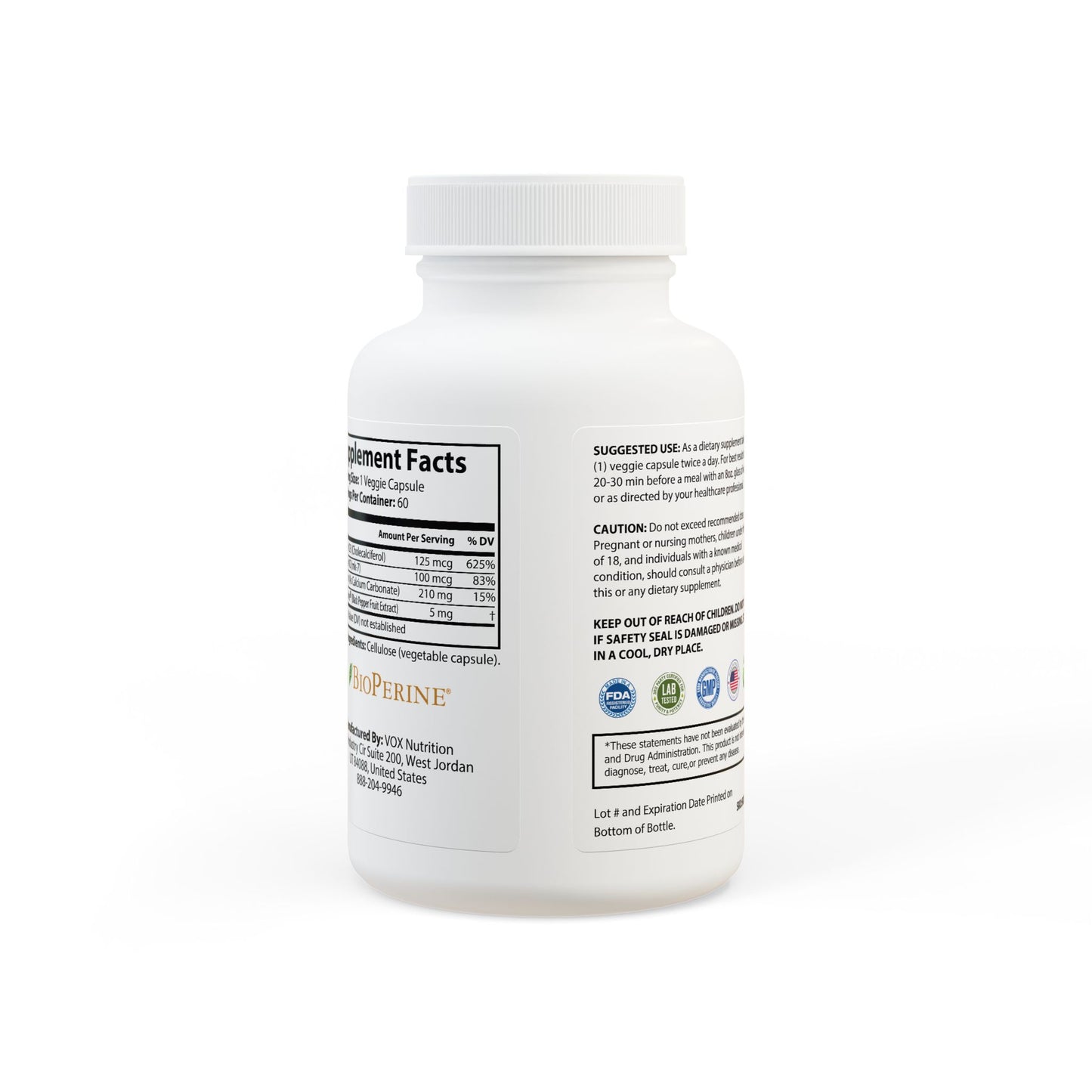 Immune Defense Supplement by Wolf Hill Supplements Vit D3 and K2 (60 Capsules)