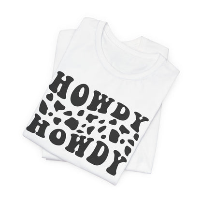 Howdy Howdy Cow Print T‑Shirt