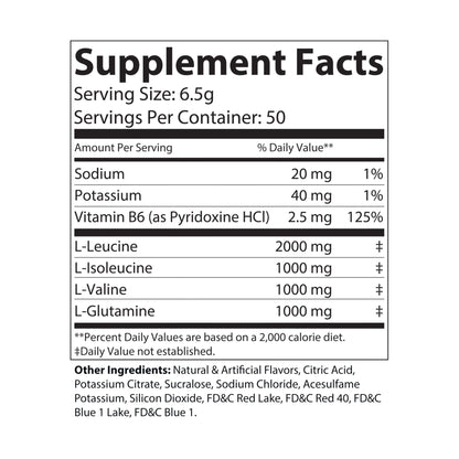 Apex Recovery-BCAA Supplement, Grape (325g, 11.46oz, 50 servings)