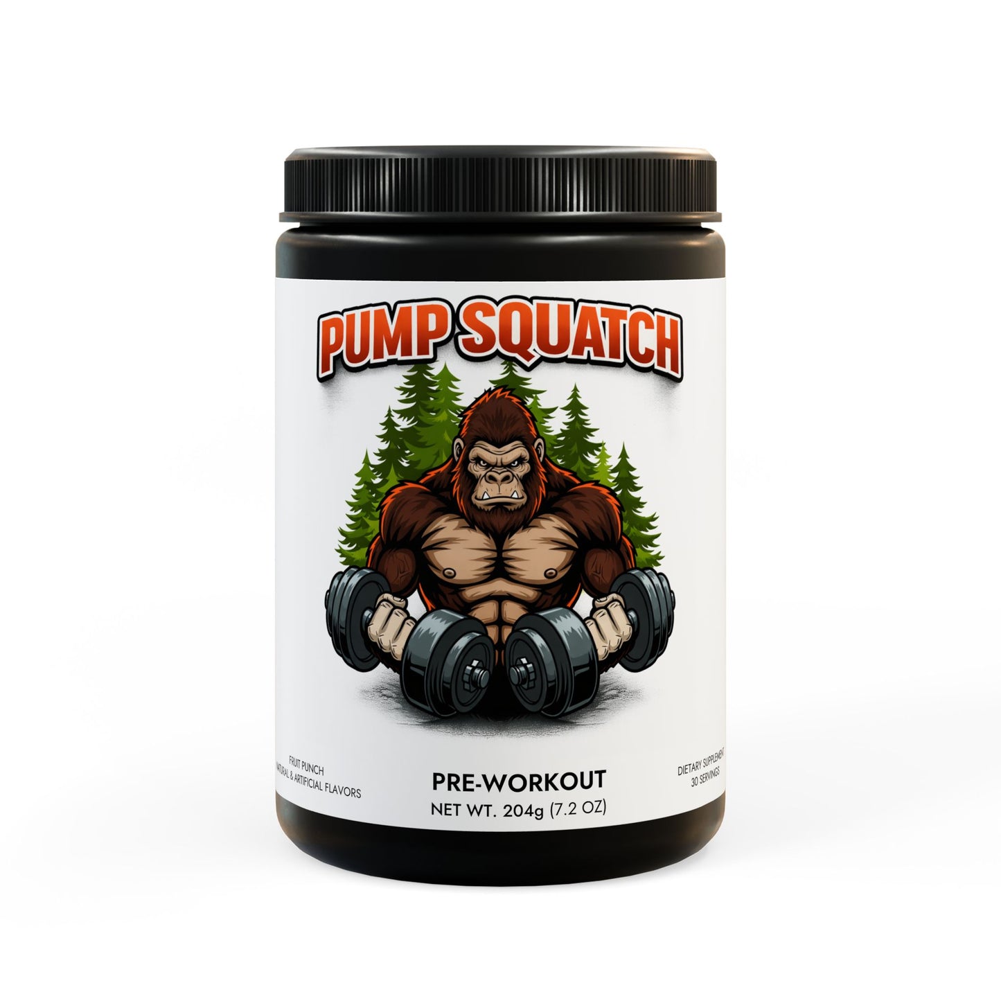 PUMPSQUATCH Pre-Workout Supplement by Untamed Fitness, Fruit Punch (204g, 7.1oz)