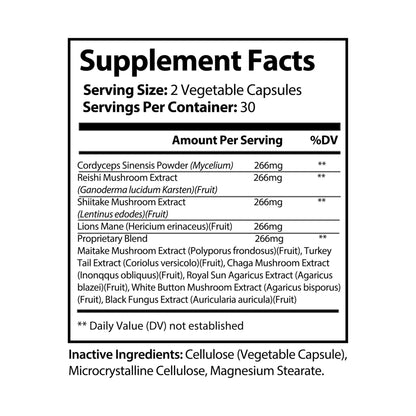 FOCUS 3 -Mushroom Blend Supplement (60 Capsules)