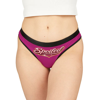 Spoiled Script Women's Thong — Pink Statement Lingerie