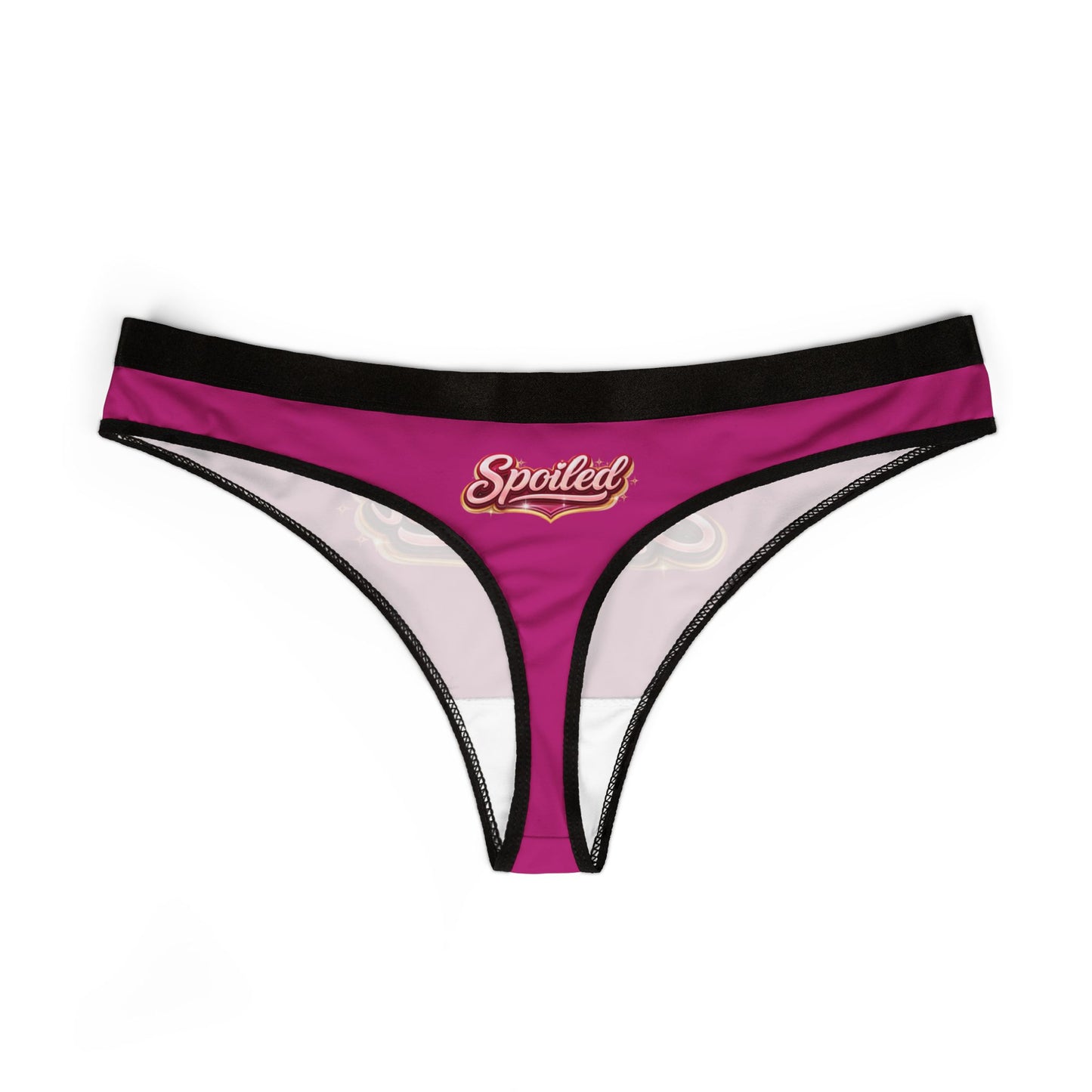 Spoiled Script Women's Thong — Pink Statement Lingerie