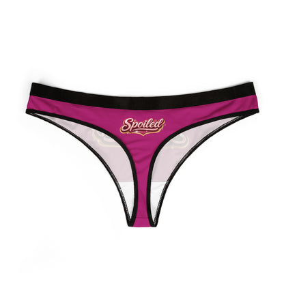 Spoiled Script Women's Thong — Pink Statement Lingerie