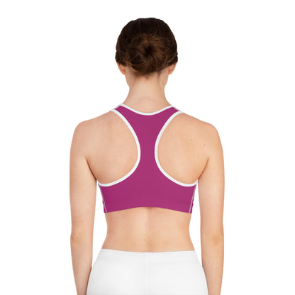 Spoiled Pink Sports Bra — Cute Glitter Script Activewear