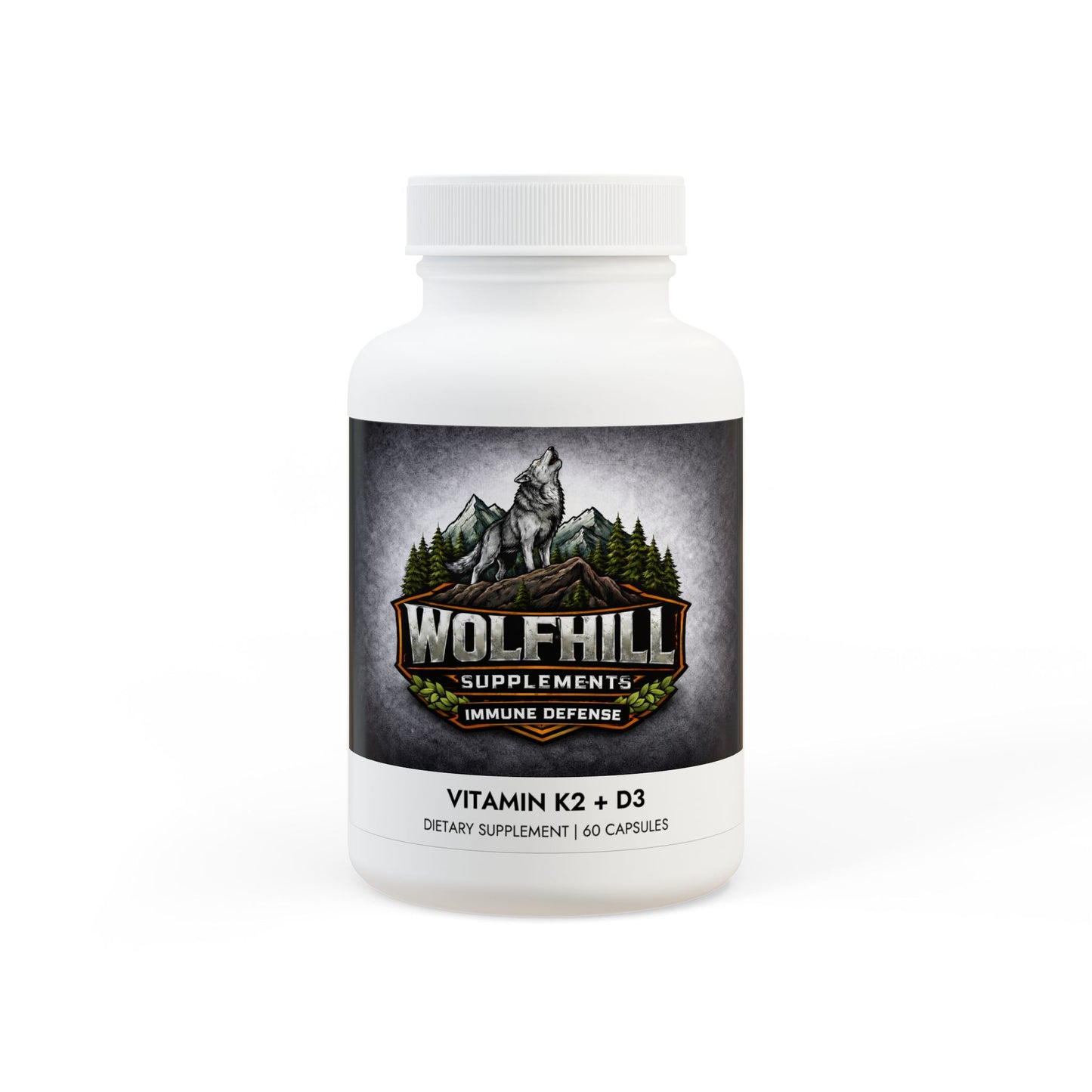 Immune Defense Supplement by Wolf Hill Supplements Vit D3 and K2 (60 Capsules)