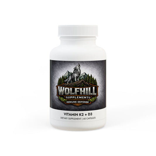 Immune Defense Supplement by Wolf Hill Supplements Vit D3 and K2 (60 Capsules)