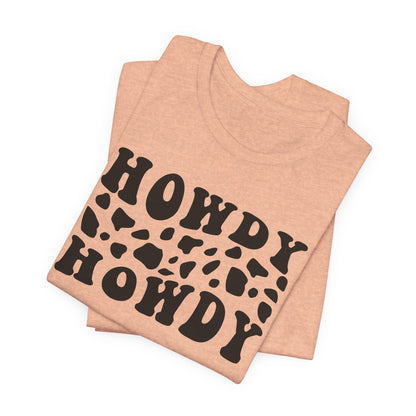 Howdy Howdy Cow Print T‑Shirt