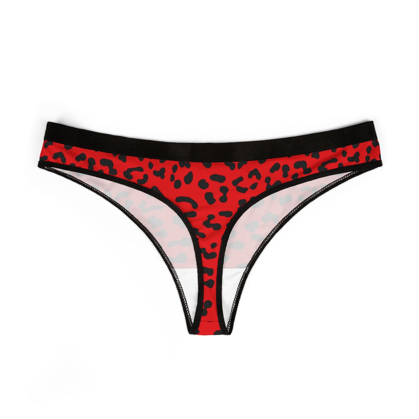 Red Leopard Print Women's Thong - Sexy Animal Print Thong Panties