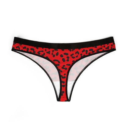 Red Leopard Print Women's Thong - Sexy Animal Print Thong Panties