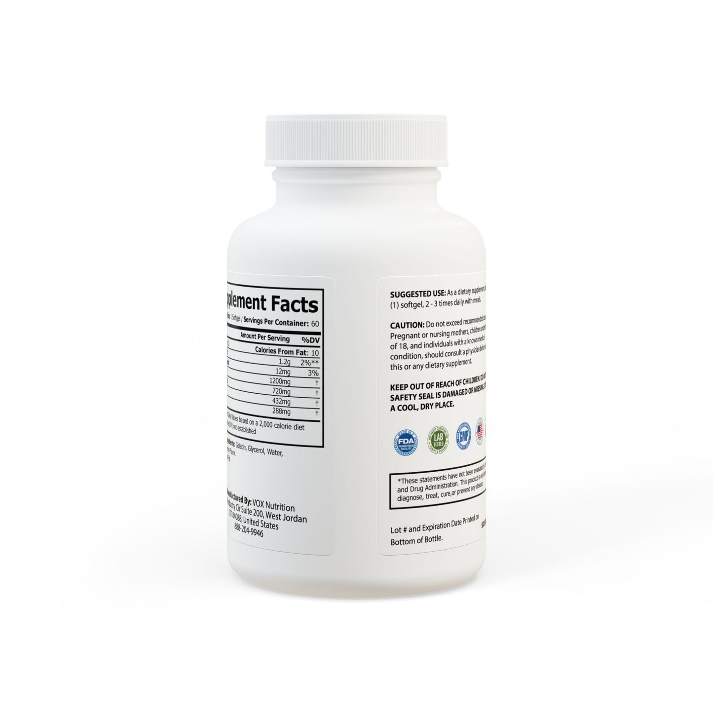 Wolf Hill -Omega 3 Fish Oil Supplement (60 Softgels)