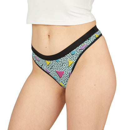 Retro 80s Geometric Thong – Women's Patterned Seamless Thong