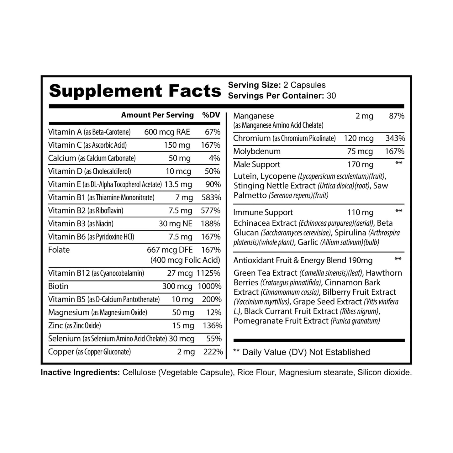 Untamed Male Multivitamin for Men (60 Capsules)