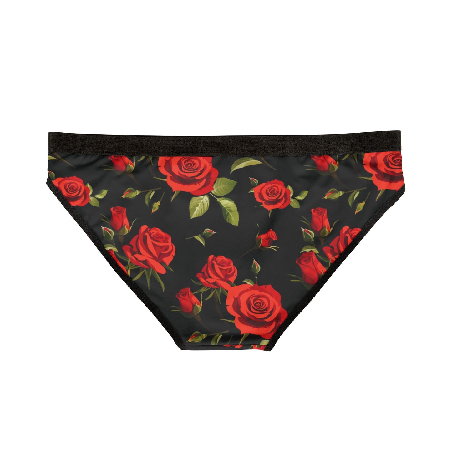 Women's Red Rose Floral Bikini Briefs