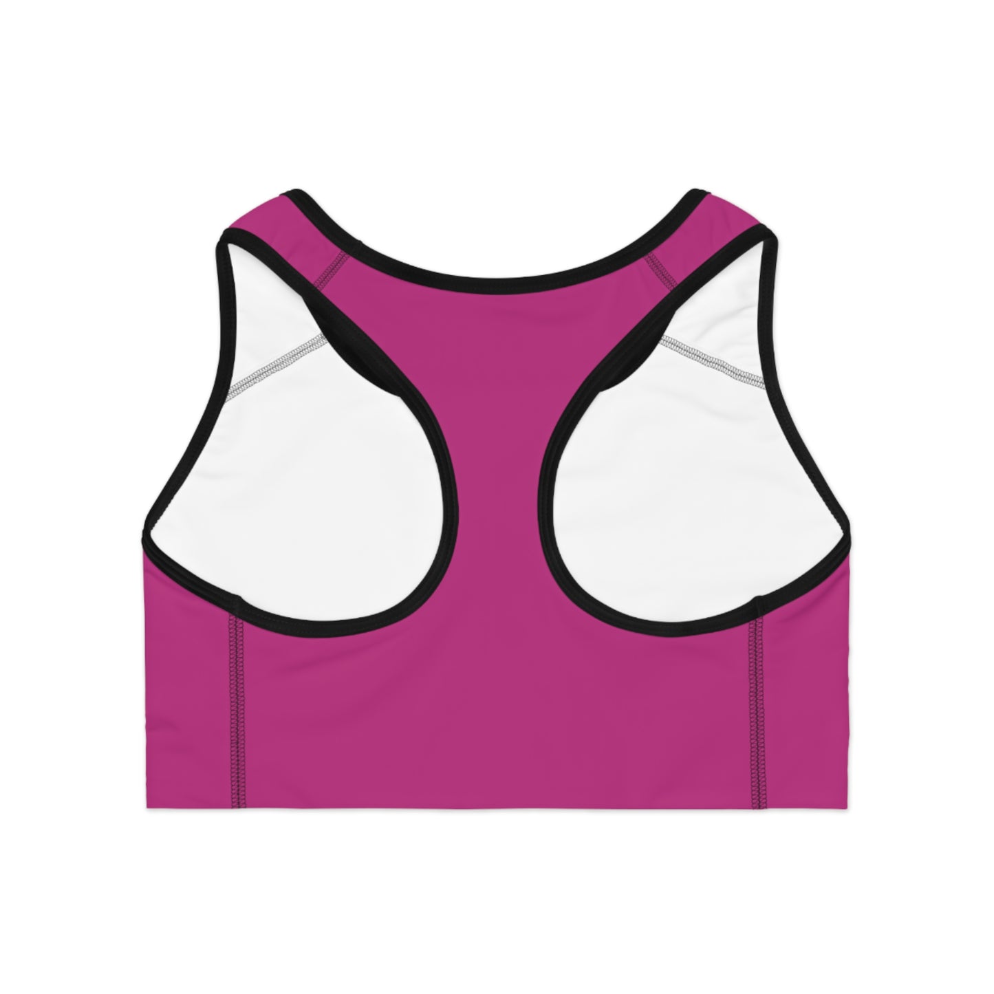 Spoiled Pink Sports Bra — Cute Glitter Script Activewear