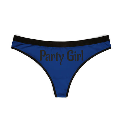 Party Girl Women's Thong — Blue Printed Bikini Panty
