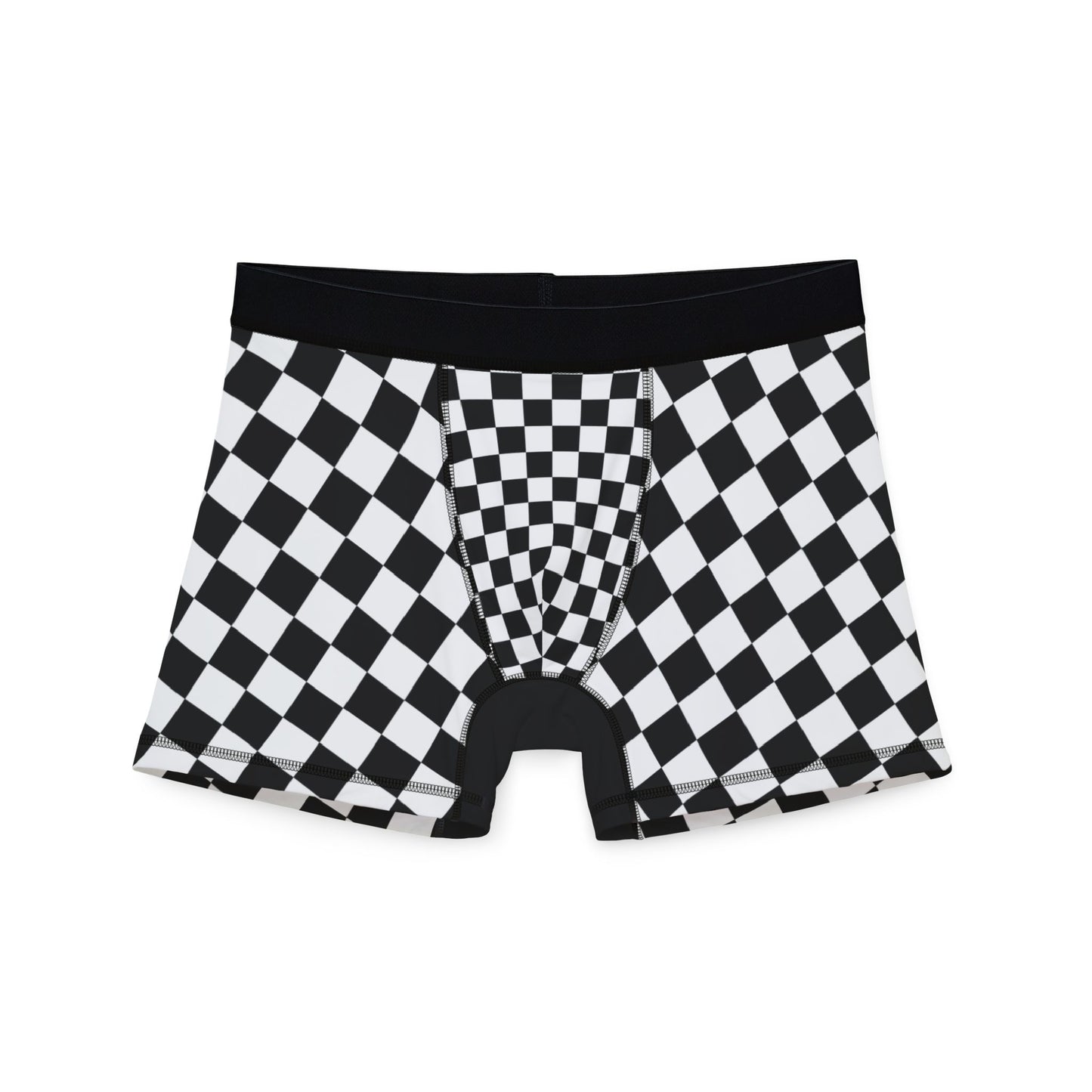 Checkerboard Boxer Briefs – Black & White Racing Grid Men’s Underwear