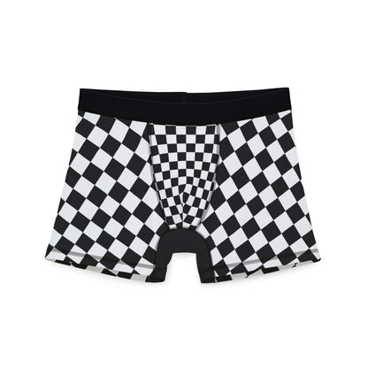 Checkerboard Boxer Briefs – Black & White Racing Grid Men’s Underwear
