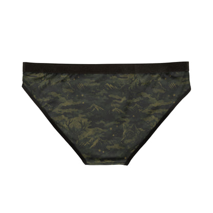 Camo Print Women's Bikini Briefs — Olive Green All-Over Print Underwear