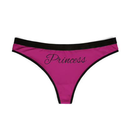 Princess Thong Panties — Pink Script Women's Lingerie