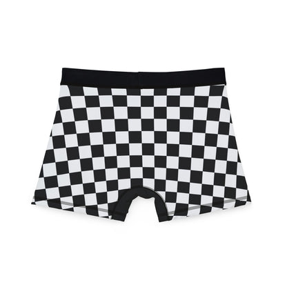 Checkerboard Boxer Briefs – Black & White Racing Grid Men’s Underwear