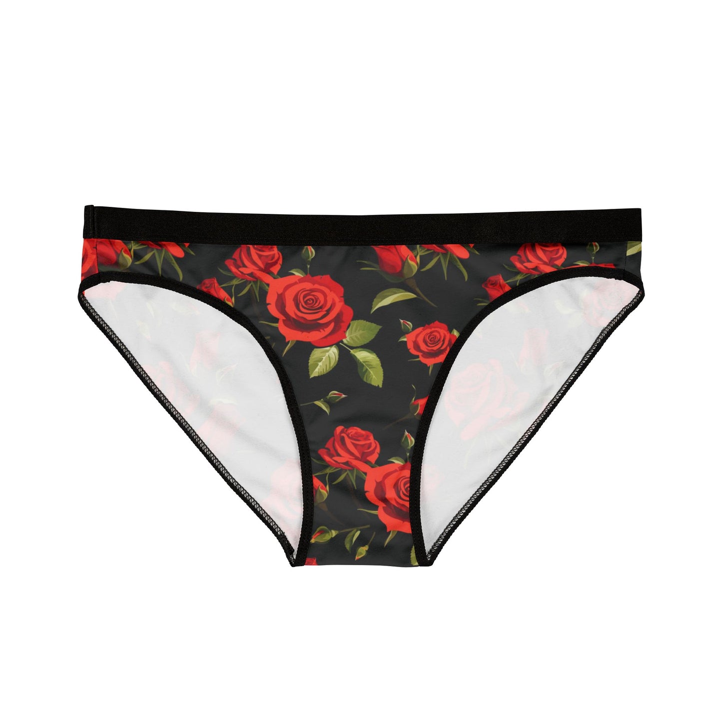 Women's Red Rose Floral Bikini Briefs