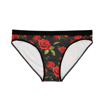 Women's Red Rose Floral Bikini Briefs