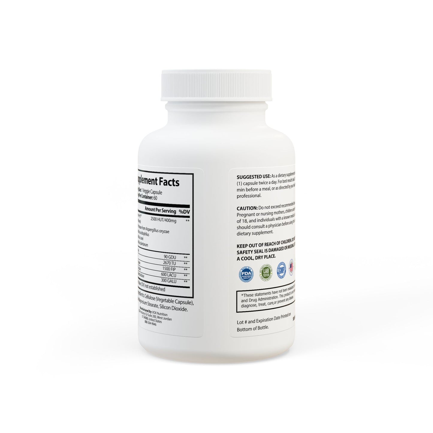 Elite Digest-Digestive Enzyme Blend Supplement (60 Capsules)