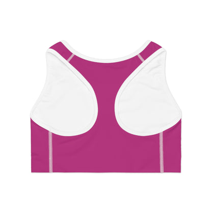 Spoiled Pink Sports Bra — Cute Glitter Script Activewear