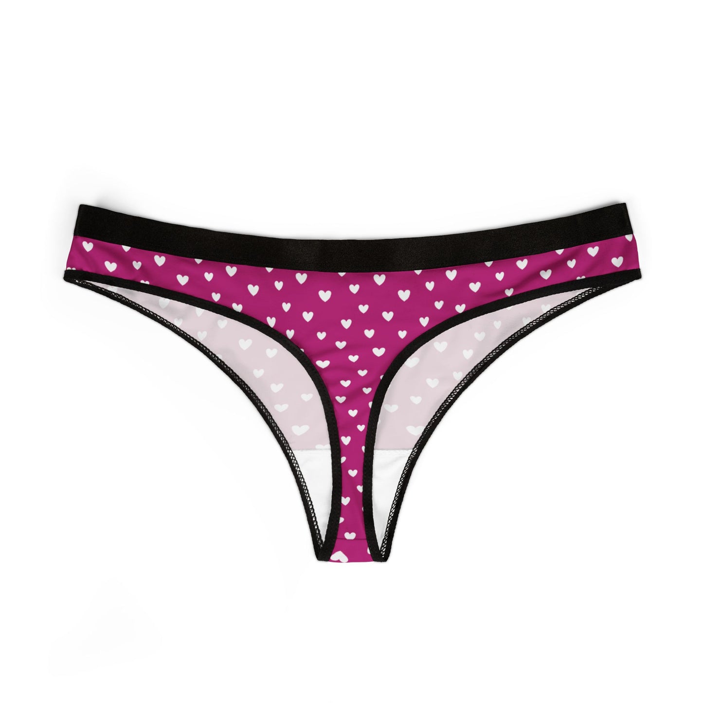 Pink Heart Pattern Women's Thong