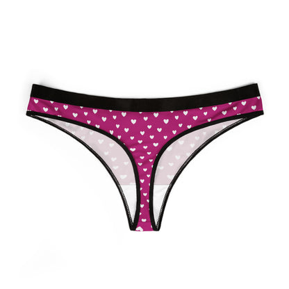 Pink Heart Pattern Women's Thong