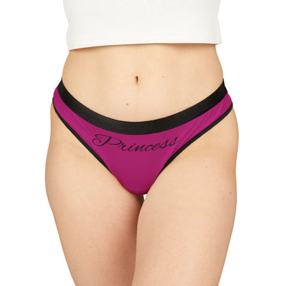 Princess Thong Panties — Pink Script Women's Lingerie