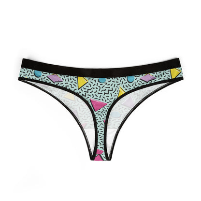 Retro 80s Geometric Thong – Women's Patterned Seamless Thong