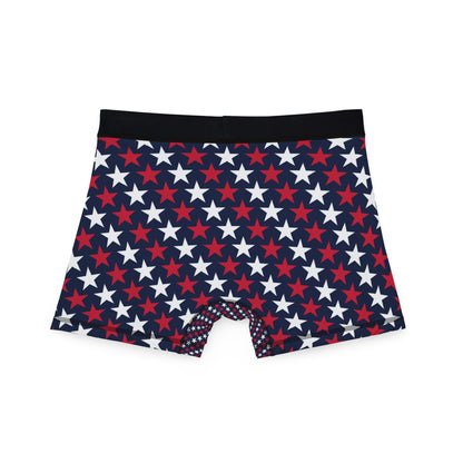 Patriotic Red White & Blue Star Boxer Briefs — Men's American Flag Stars Underwear
