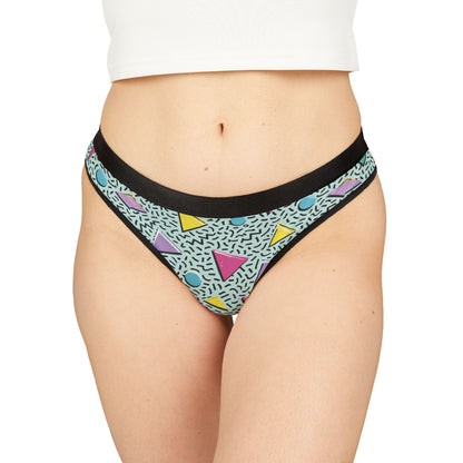 Retro 80s Geometric Thong – Women's Patterned Seamless Thong