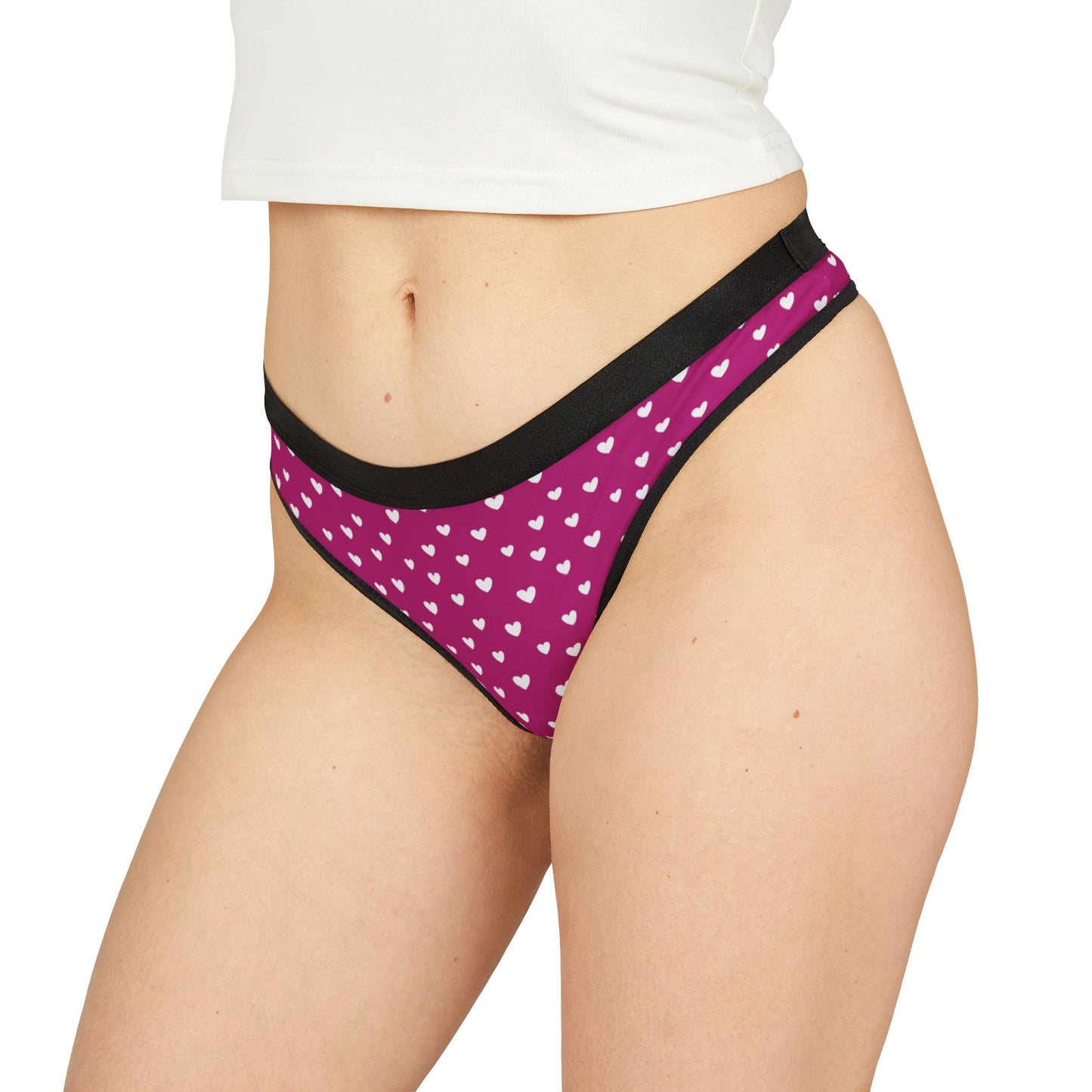 Pink Heart Pattern Women's Thong
