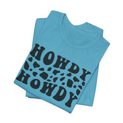 Howdy Howdy Cow Print T‑Shirt