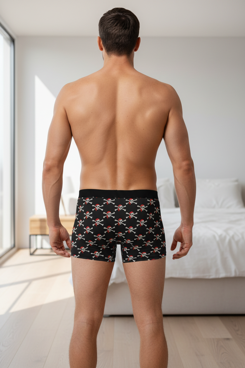 Back view of Men's Jolly Roger Boxer Briefs
