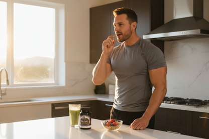 Man Taking Outlaw in Kitchen